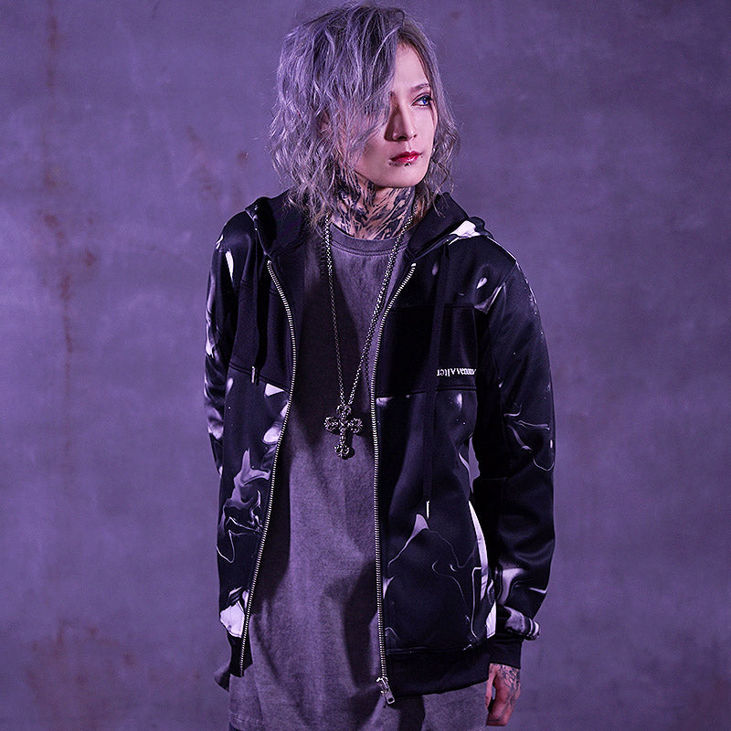 【オルターベノム ALTER VENOMV】 総柄パーカー Blackhaze HOODIE