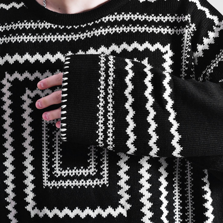 Geometric pattern knit
