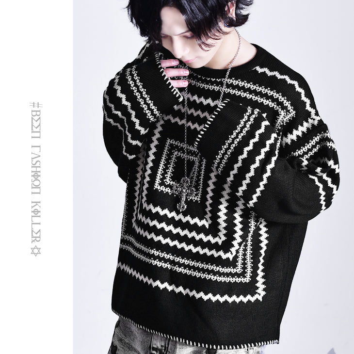Geometric pattern knit