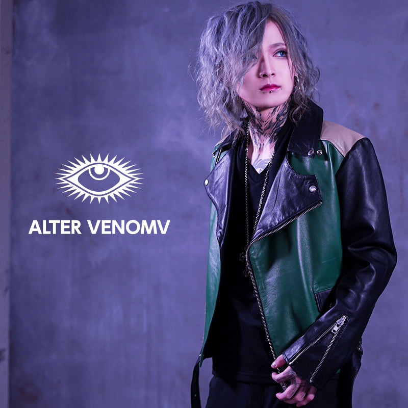【オルターベノム ALTER VENOMV】 レザーダブルライダースジャケット VENOMV color leather riders jacket