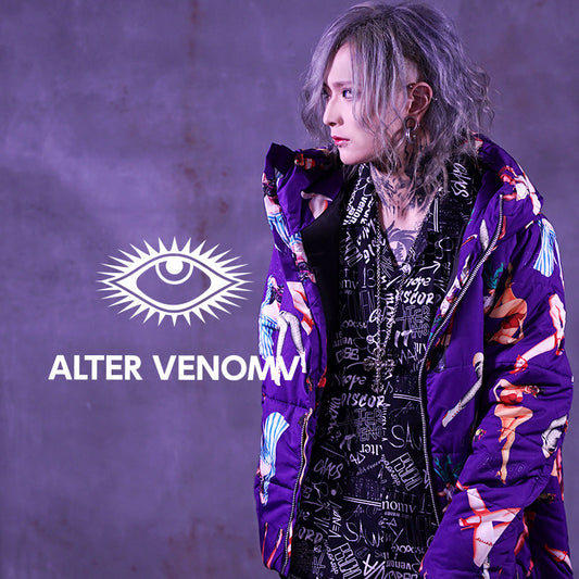 【ALTER VENOMV オルターベノム】総柄中綿ジャケット Pornography JACKET