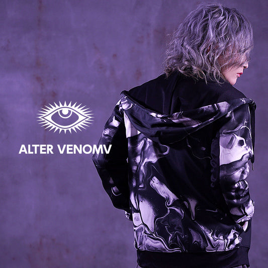 【オルターベノム ALTER VENOMV】 総柄パーカー Blackhaze HOODIE