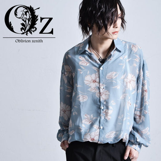 【Oz select】シースルー花柄シャツ See-through totalpattern shirt