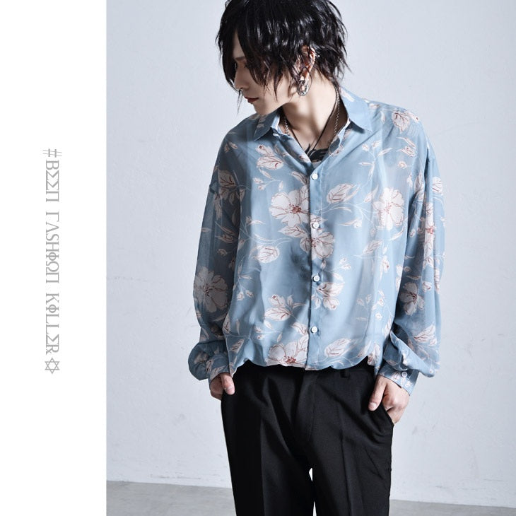 【Oz select】シースルー花柄シャツ See-through totalpattern shirt