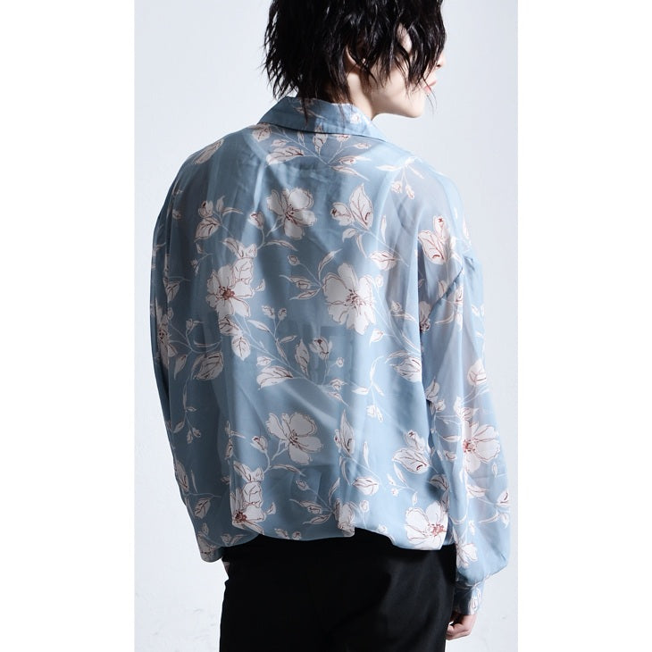 【Oz select】シースルー花柄シャツ See-through totalpattern shirt