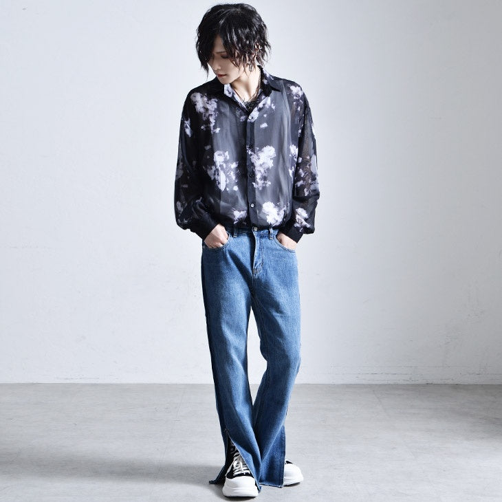 【Oz select】シースルー花柄シャツ See-through totalpattern shirt