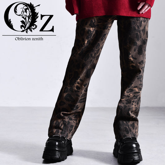 【Oz select】レオパードブーツカットパンツ Leopard bootcut pants