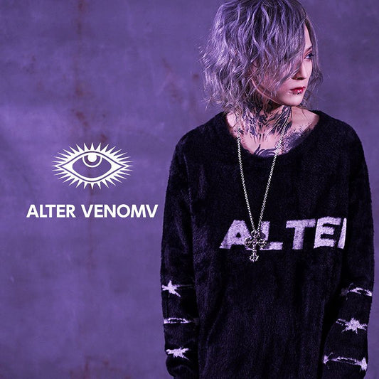 【オルターベノム ALTER VENOMV】 ロング丈シャギーニット Twine around KNIT