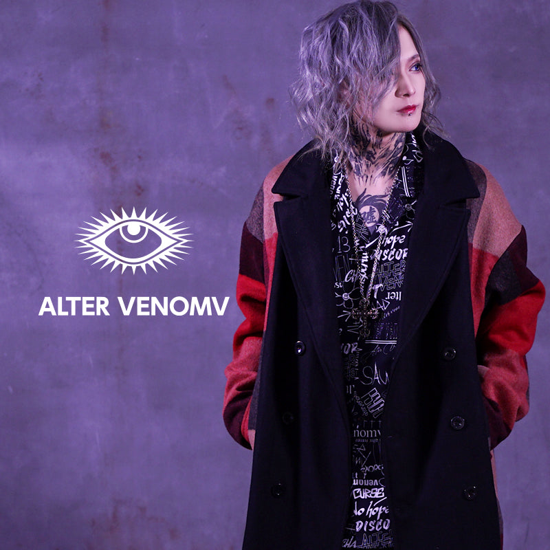 【オルターベノム ALTER VENOMV】 チェック切替ロングコート Turn Over COAT