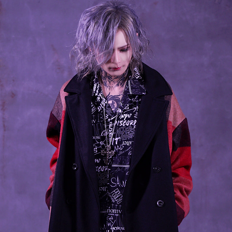 【オルターベノム ALTER VENOMV】 チェック切替ロングコート Turn Over COAT