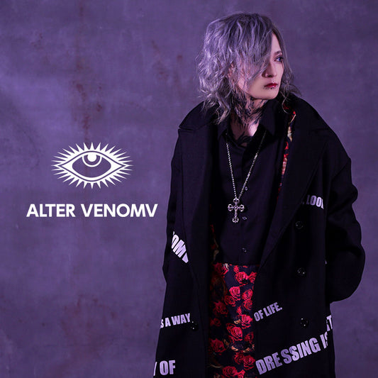 【オルターベノム ALTER VENOMV】 ウール混ロゴロングコート Laurent COAT