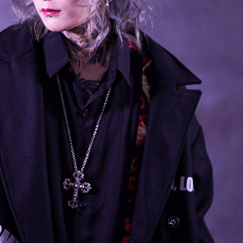 【オルターベノム ALTER VENOMV】 ウール混ロゴロングコート Laurent COAT