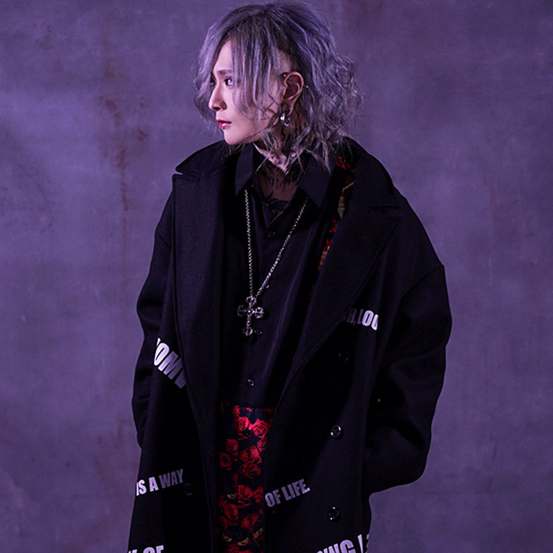 【オルターベノム ALTER VENOMV】 ウール混ロゴロングコート Laurent COAT