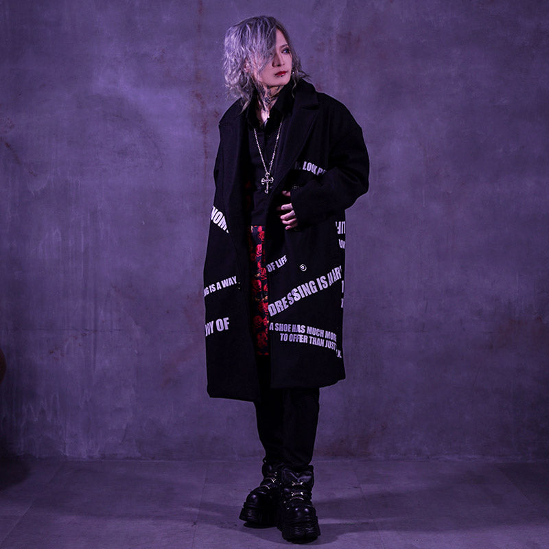 【オルターベノム ALTER VENOMV】 ウール混ロゴロングコート Laurent COAT