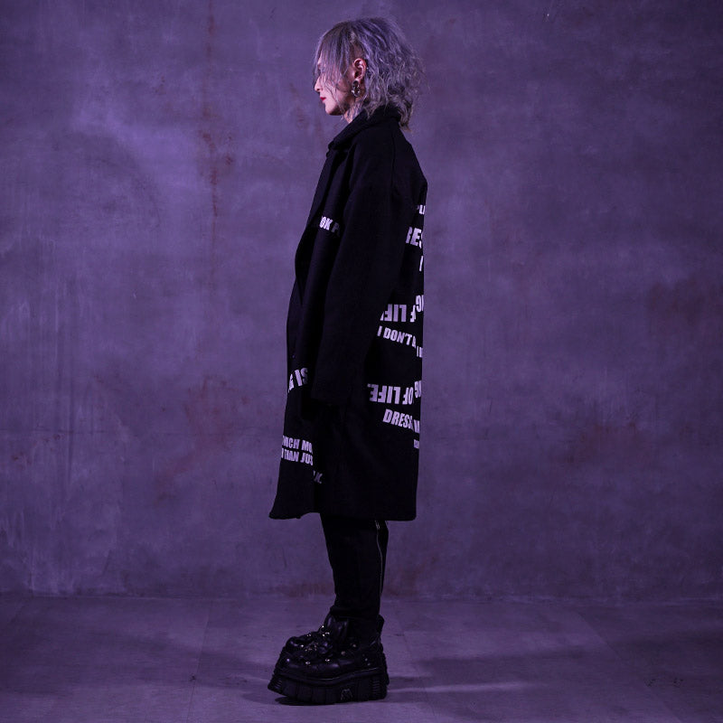 【オルターベノム ALTER VENOMV】 ウール混ロゴロングコート Laurent COAT