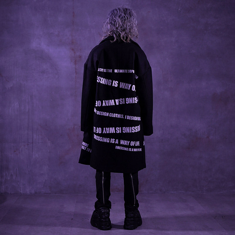 【オルターベノム ALTER VENOMV】 ウール混ロゴロングコート Laurent COAT