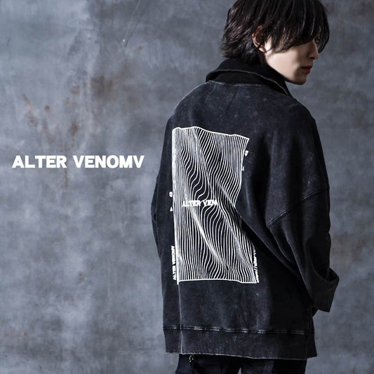 【オルターベノム ALTER VENOMV】 ハーフジップスウェット DistortionSWEATSHIRT