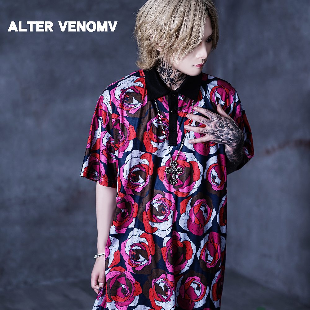 【オルターベノム ALTER VENOMV】ロング丈ポロシャツ Funeral Polo Shirt