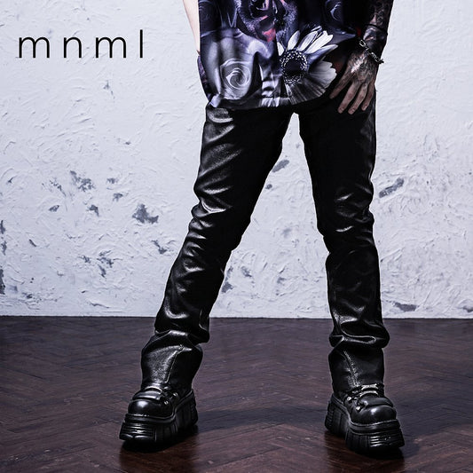 【ミニマル mnml】 フレアパンツ B169 Leather Flare Denim